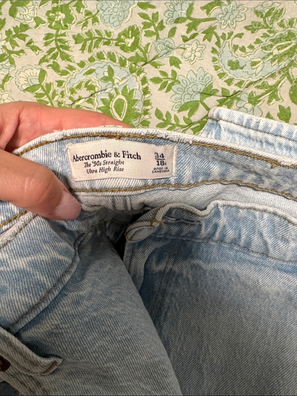 Abercrombie & Fitch Light Blue Straight Leg Ultra High Rise Jeans